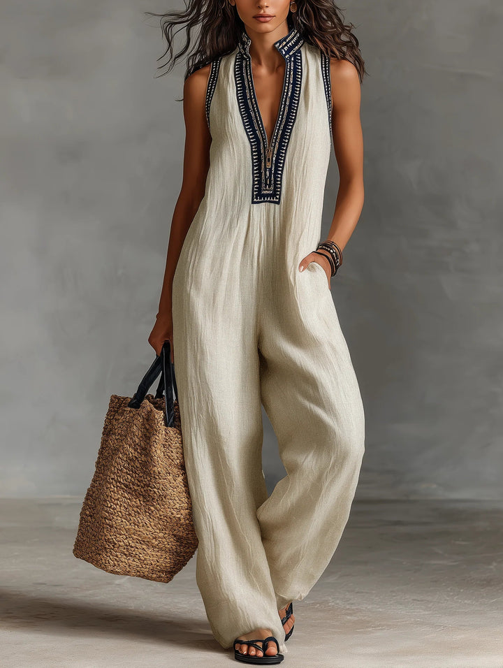 Jumpsuit Lila con Collo Alto