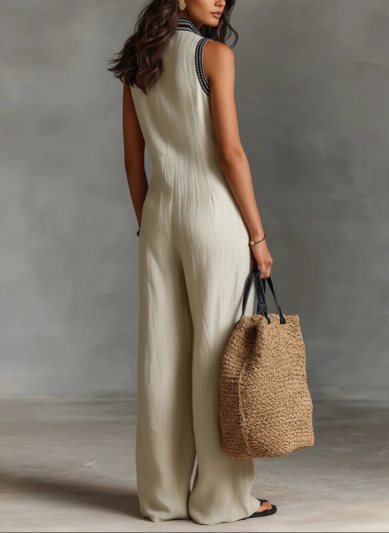 Jumpsuit Lila con Collo Alto