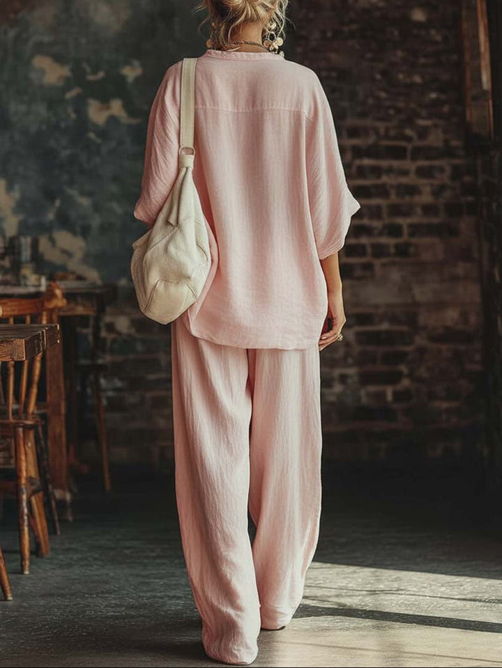 Set Camicia e Pantaloni V-Neck Samantha