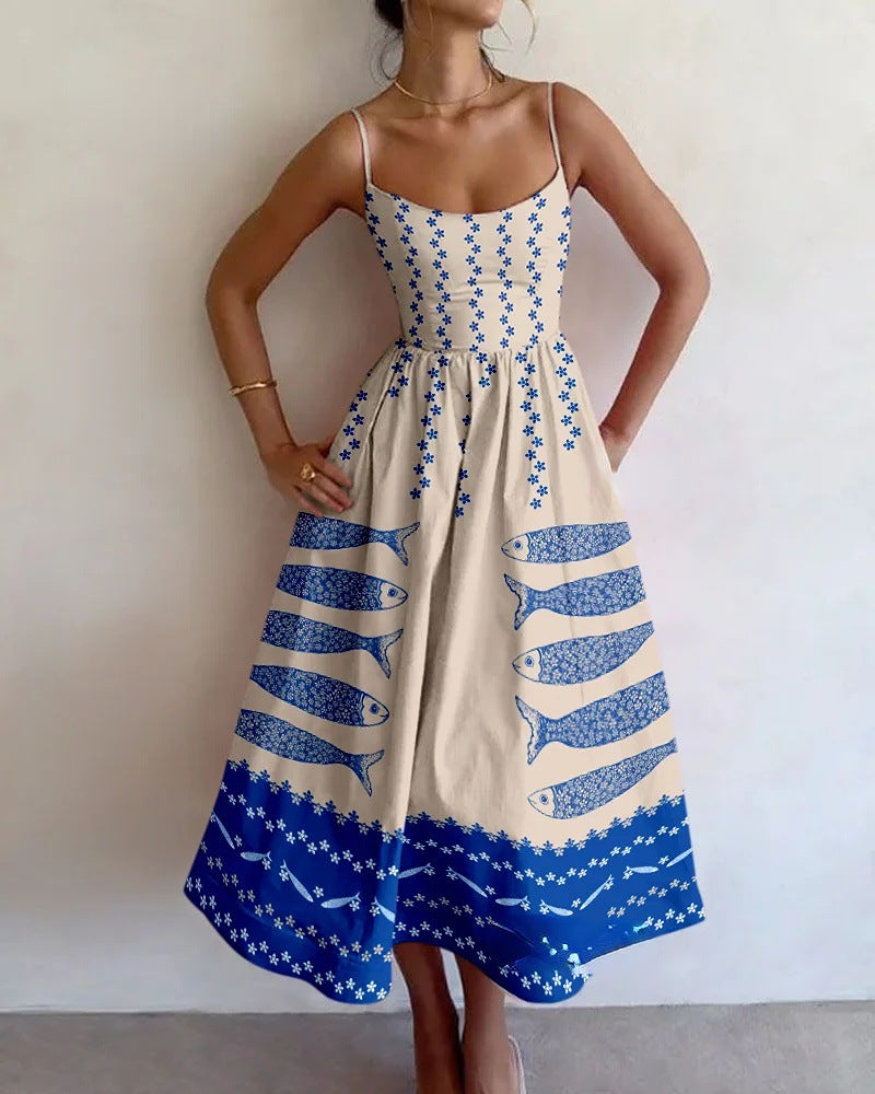Elowette | Abito Midi Blue Harbor