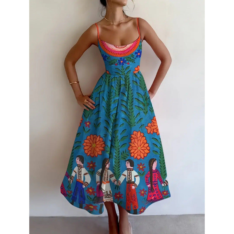 Velorina | Vestito Midi Folk Garden