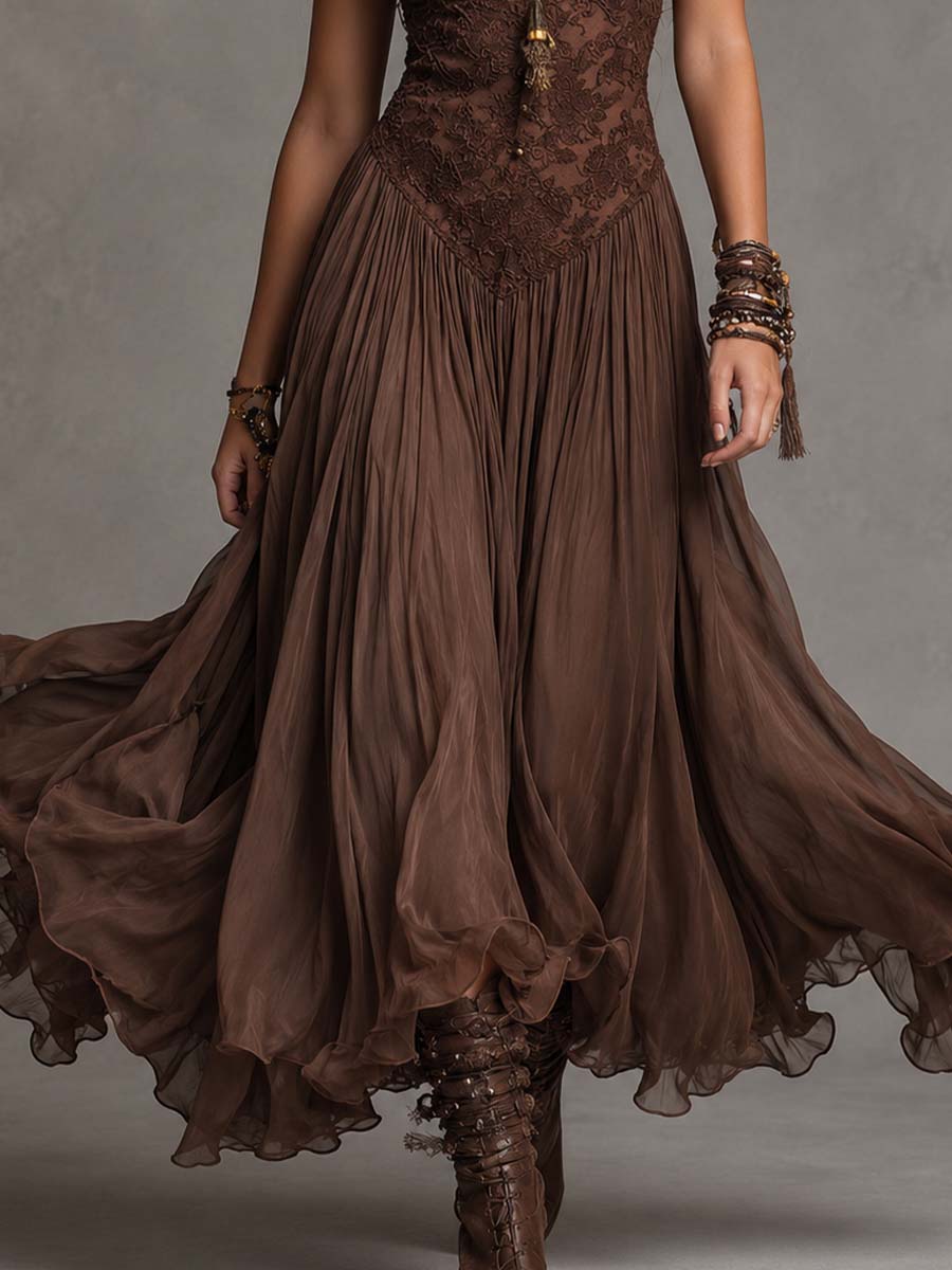 Olivia | Vestito Maxi in Pizzo con Corsetto