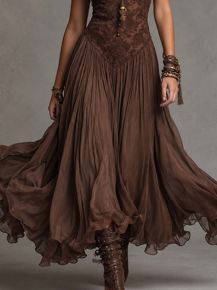 Olivia | Vestito Maxi in Pizzo con Corsetto