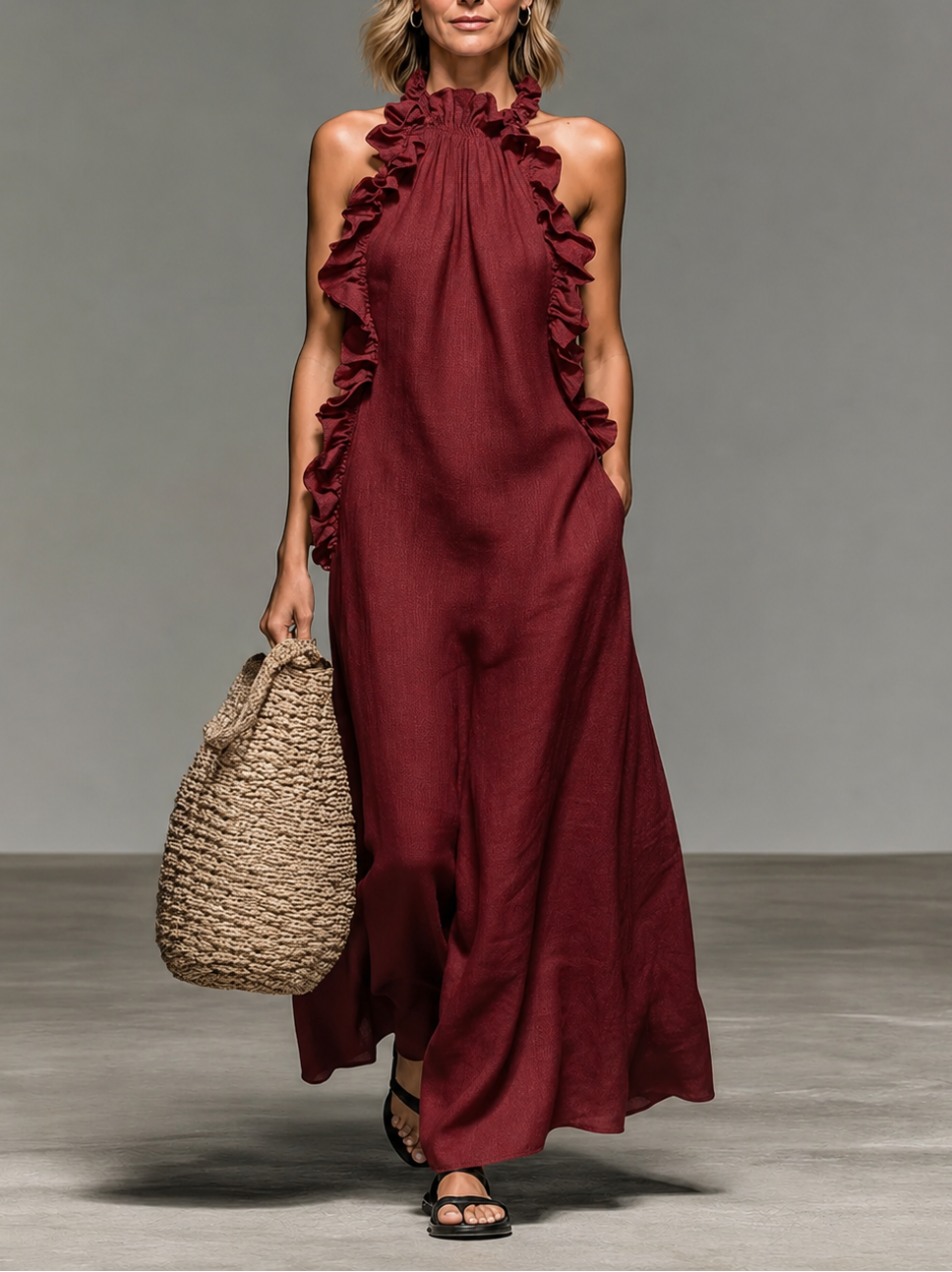 Emma | Abito Maxi con Rouches Morbido