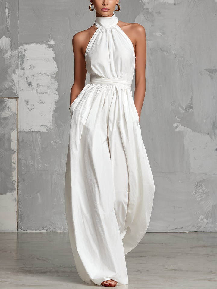Joséphine - Tuta senza maniche in pizzo bianco