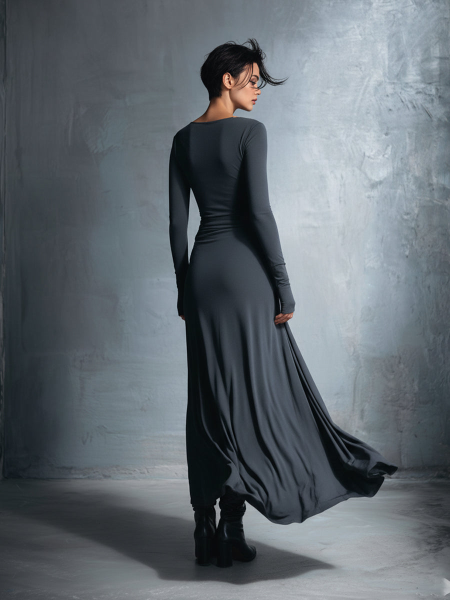 Naiara | Abito maxi con nodo laterale
