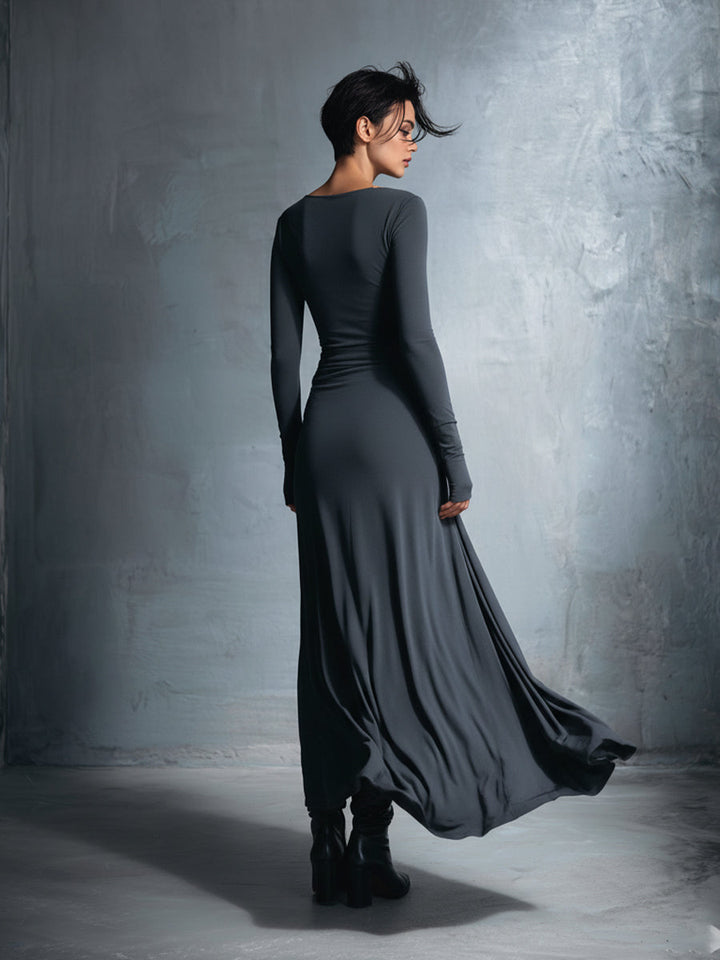 Naiara | Abito maxi con nodo laterale