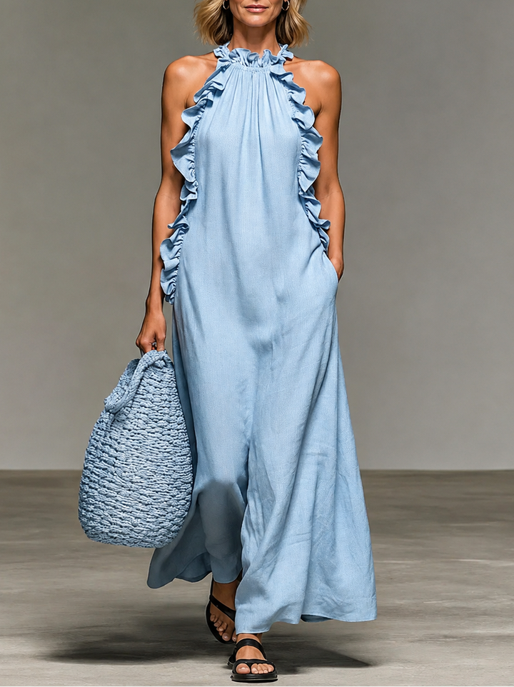 Emma | Abito Maxi con Rouches Morbido
