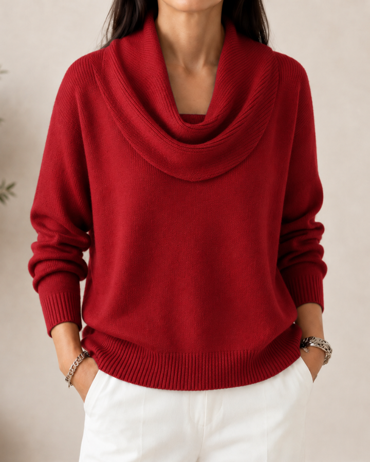 Caralina™ | Elegante Maglione con Collo a Cowl