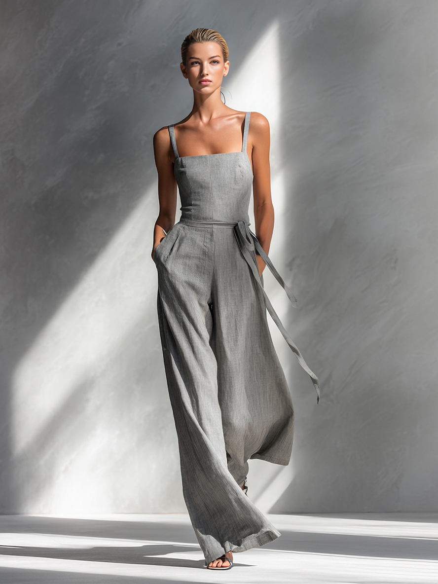 Charlotte - Tuta Donna Minimalista in Mix di Lino