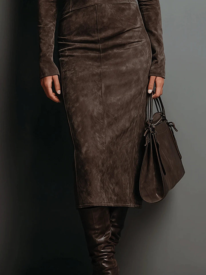 Ava | Abito Midi in Suede