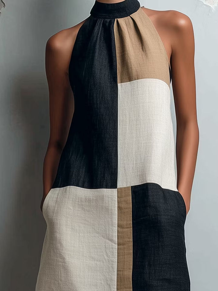 SABRINA | ABITO MINI HALTER COLORBLOCK