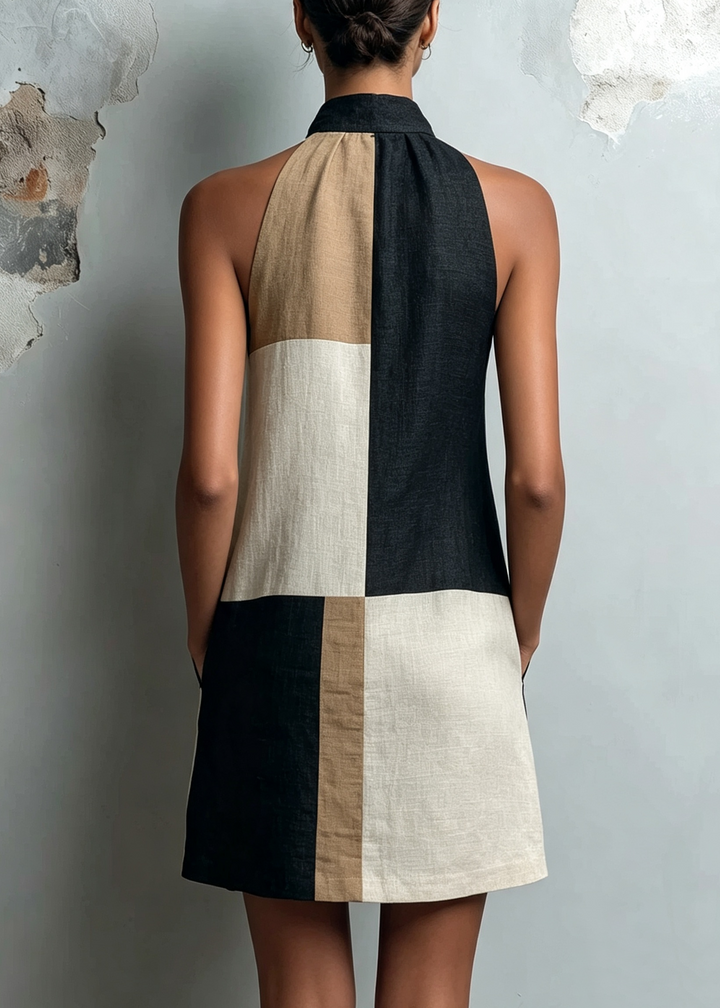 SABRINA | ABITO MINI HALTER COLORBLOCK