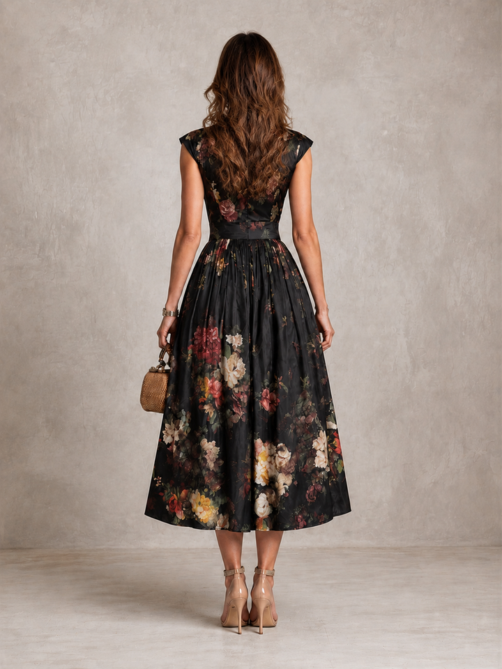 Mia | Abito Midi Plissettato con Keyhole