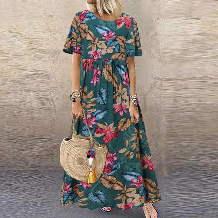 Lovi | Midi con Maniche Fluttuanti a Fiori