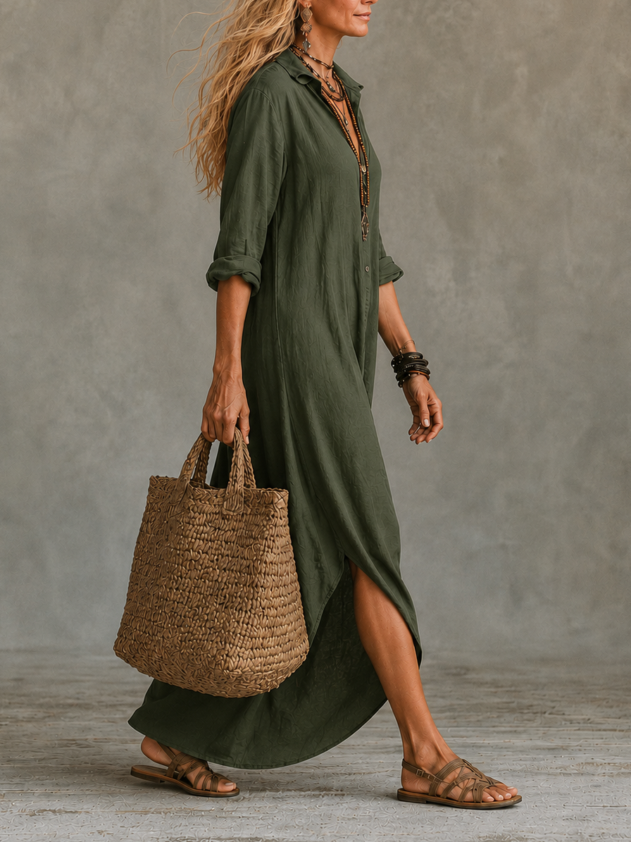 Vivienne | Abito Maxi con Bottoni