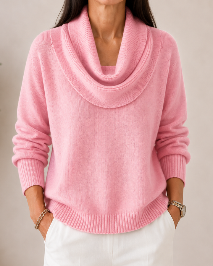 Caralina™ | Elegante Maglione con Collo a Cowl