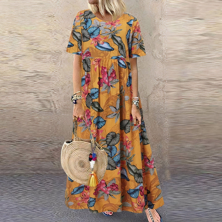 Lovi | Midi con Maniche Fluttuanti a Fiori