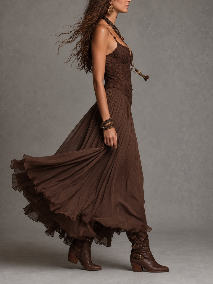 Olivia | Vestito Maxi in Pizzo con Corsetto