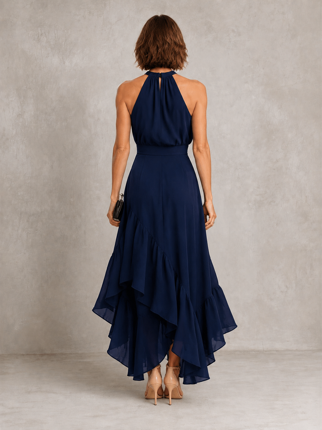 Chloe | Abito con Scollo All'Americana e Orlo a Volant