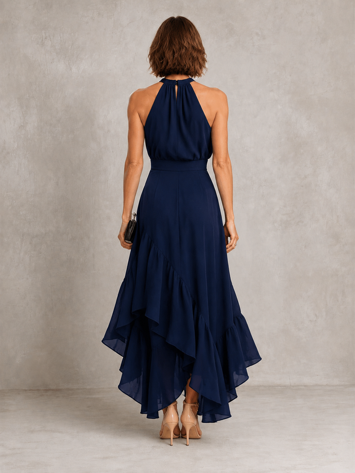 Chloe | Abito con Scollo All'Americana e Orlo a Volant
