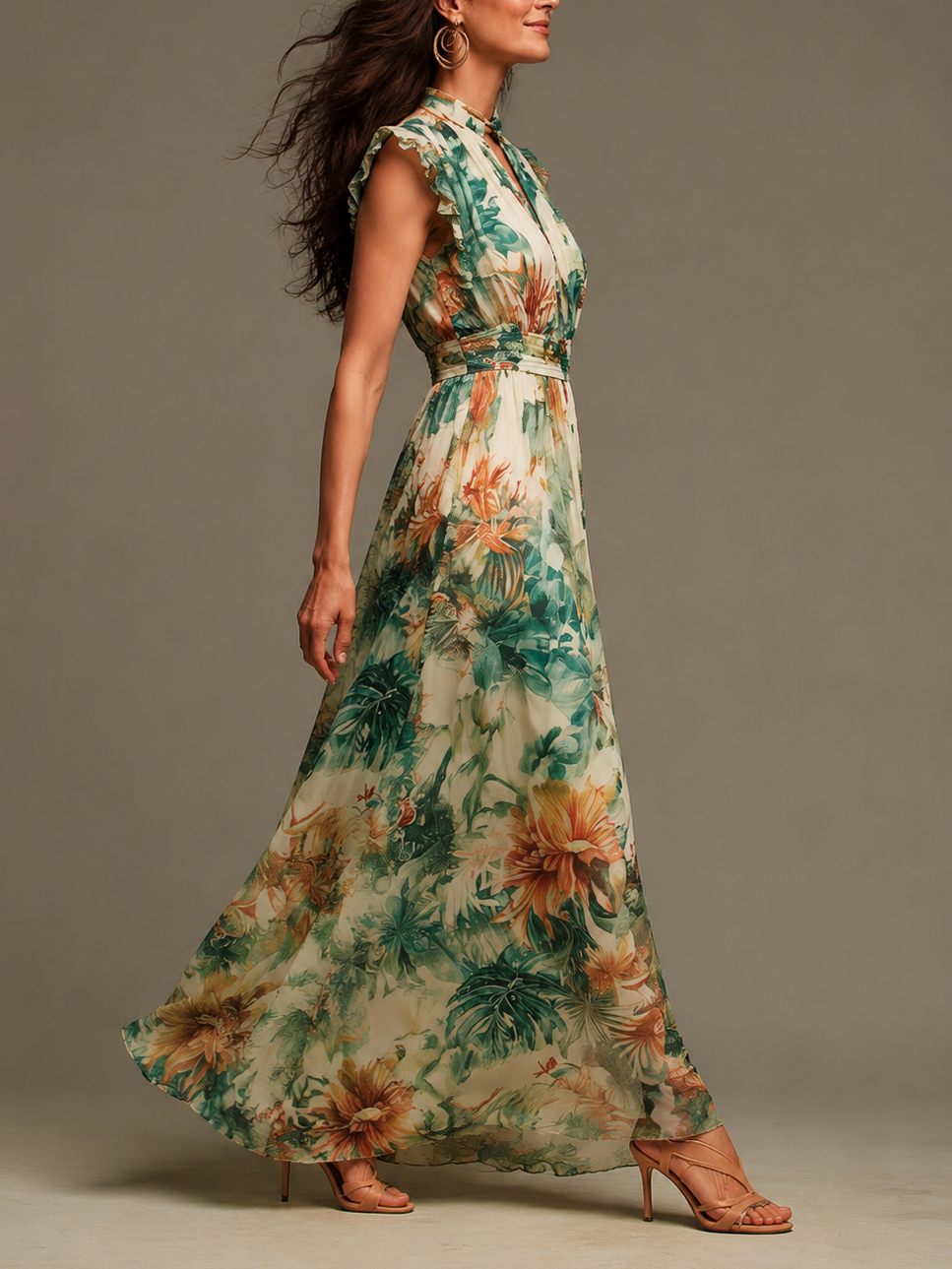 Grace | Vestito Tropicale Dipinto
