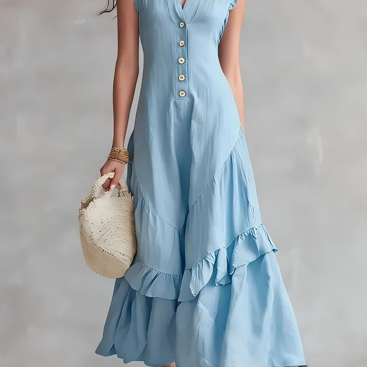 CAMILLA | ABITO CON DETTAGLI A RIGHE