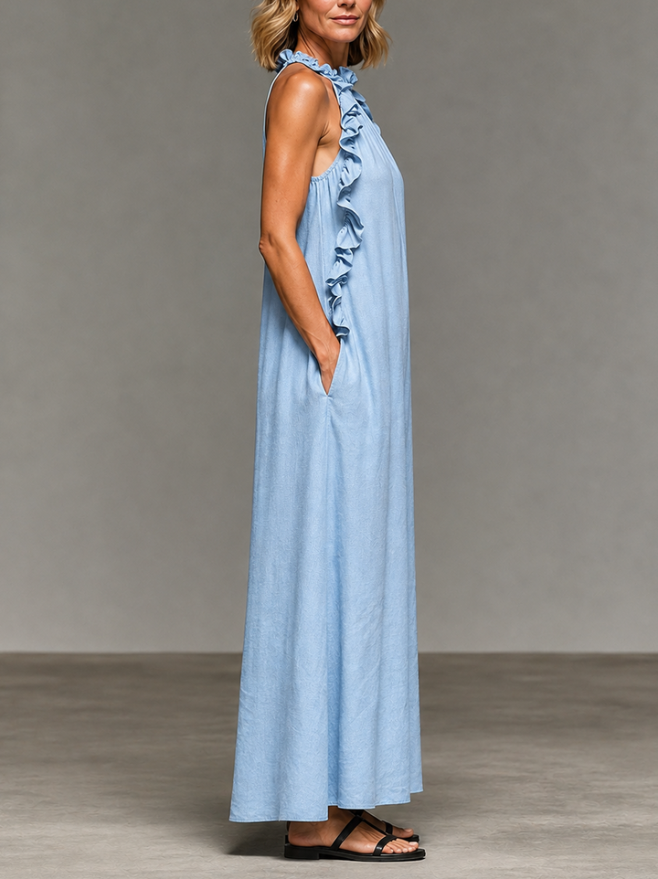 Emma | Abito Maxi con Rouches Morbido