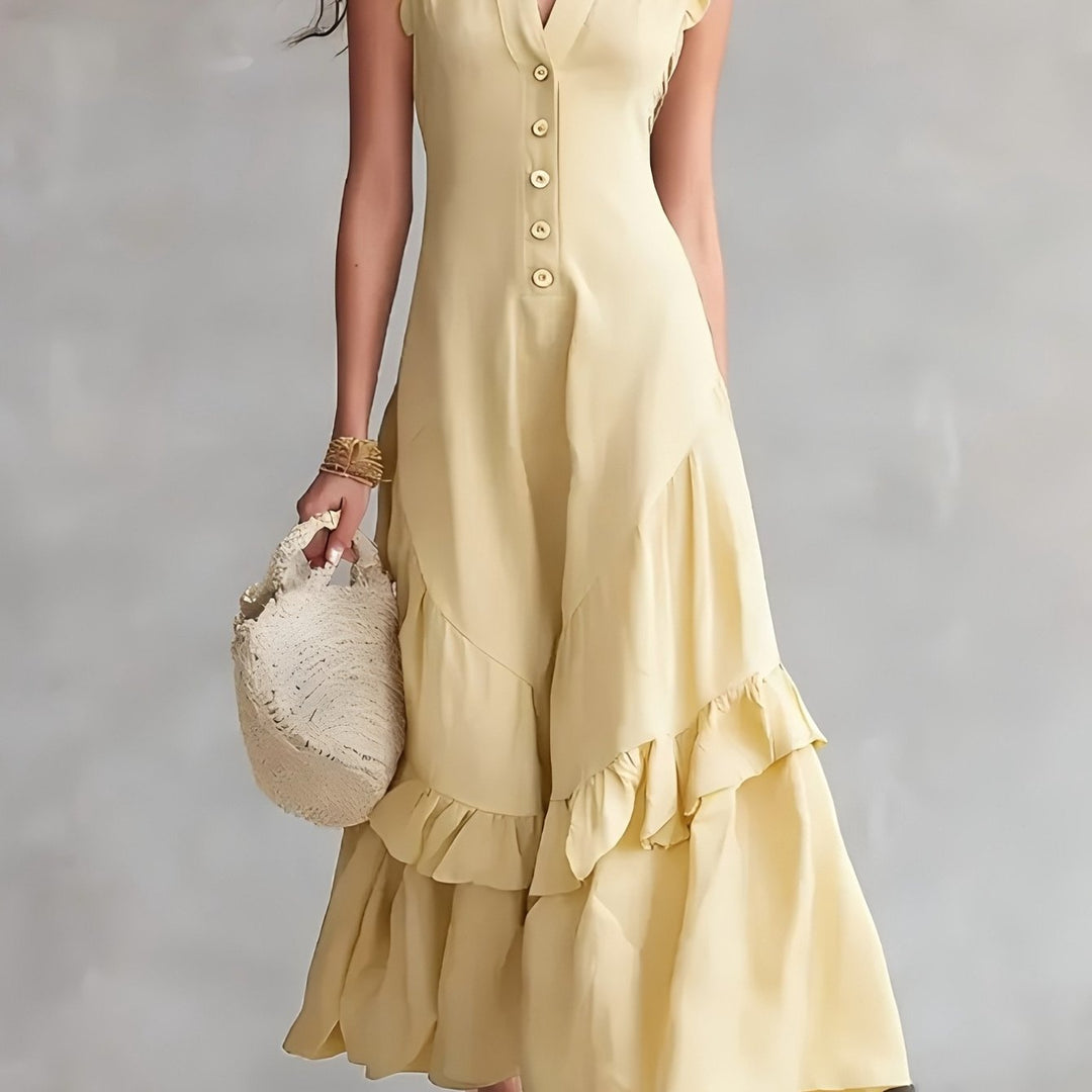 CAMILLA | ABITO CON DETTAGLI A RIGHE