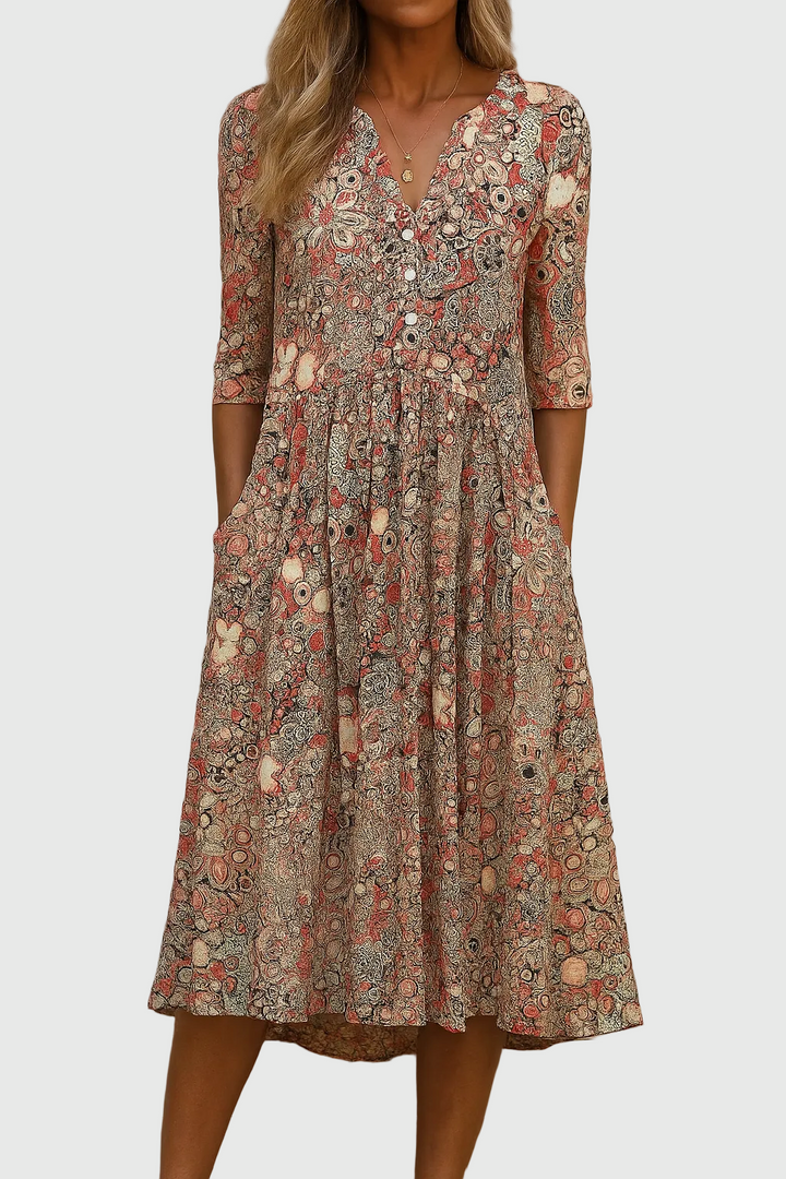 Harlow | Elegante Abito Midi con Scollo a V