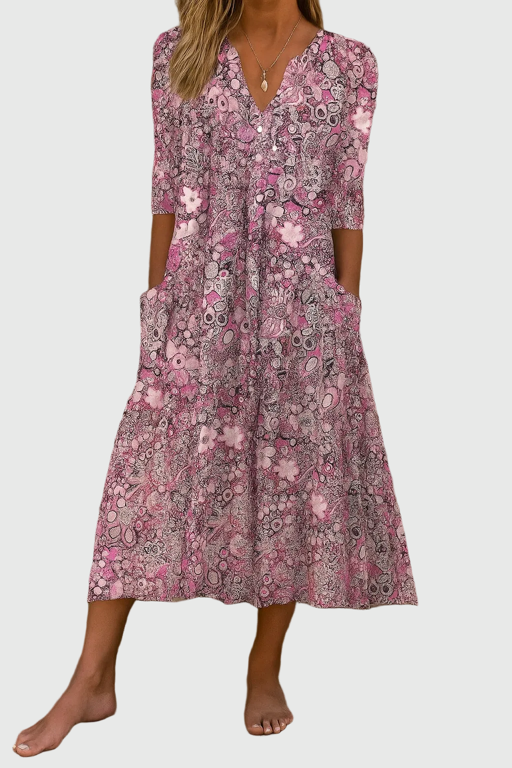 Harlow | Elegante Abito Midi con Scollo a V