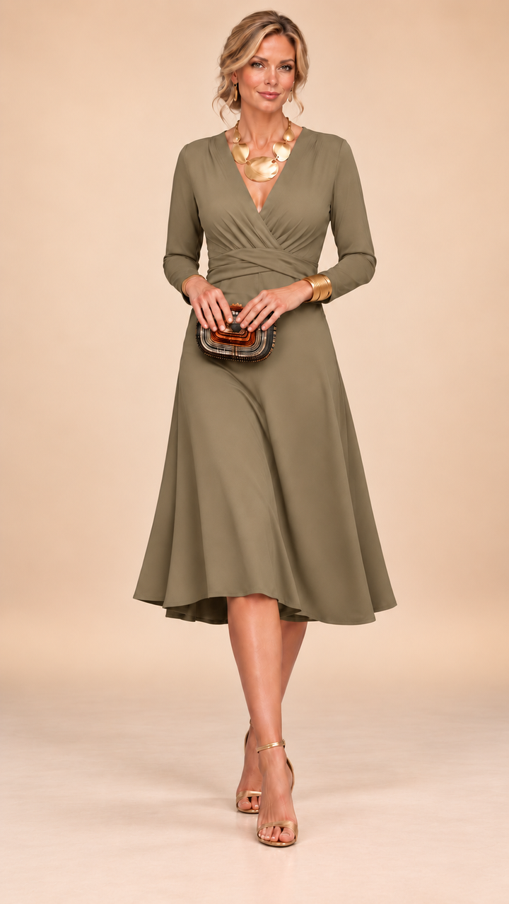 Naomi | Abito Maxi Viscosa con Scollatura a V