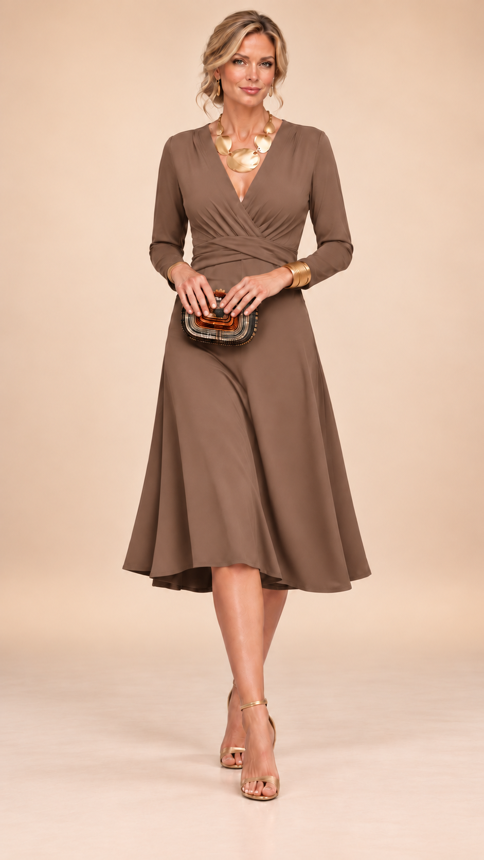 Naomi | Abito Maxi Viscosa con Scollatura a V