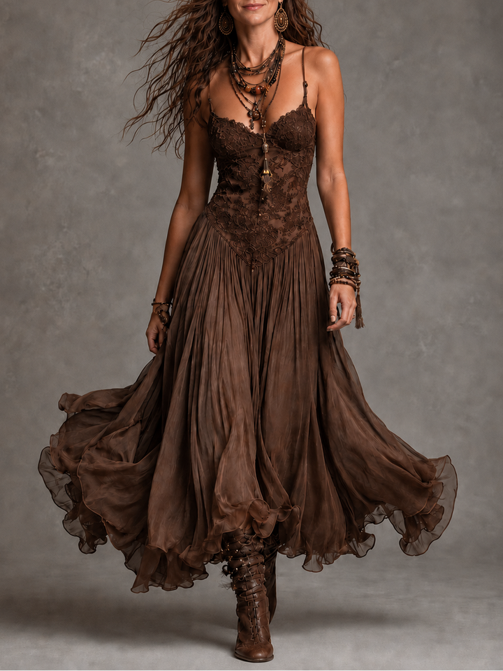 Olivia | Vestito Maxi in Pizzo con Corsetto