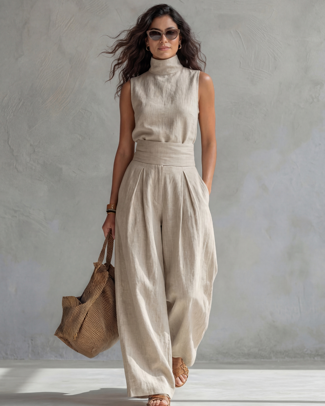 Maria | Set di Pantaloni a Gamba Larga Eleganti e Top