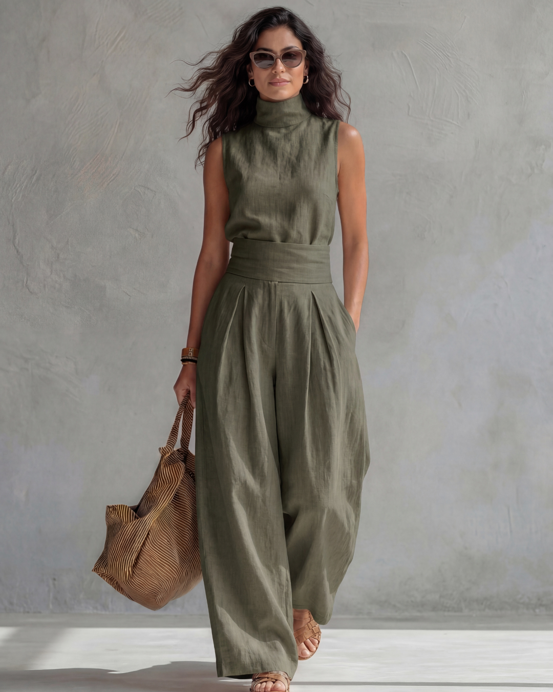 Maria | Set di Pantaloni a Gamba Larga Eleganti e Top
