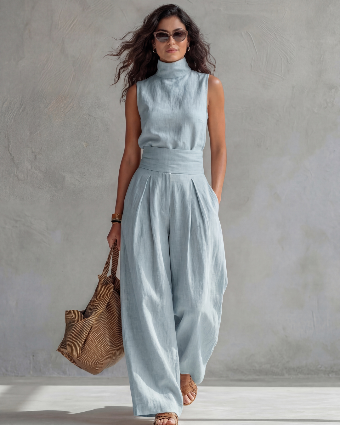 Maria | Set di Pantaloni a Gamba Larga Eleganti e Top