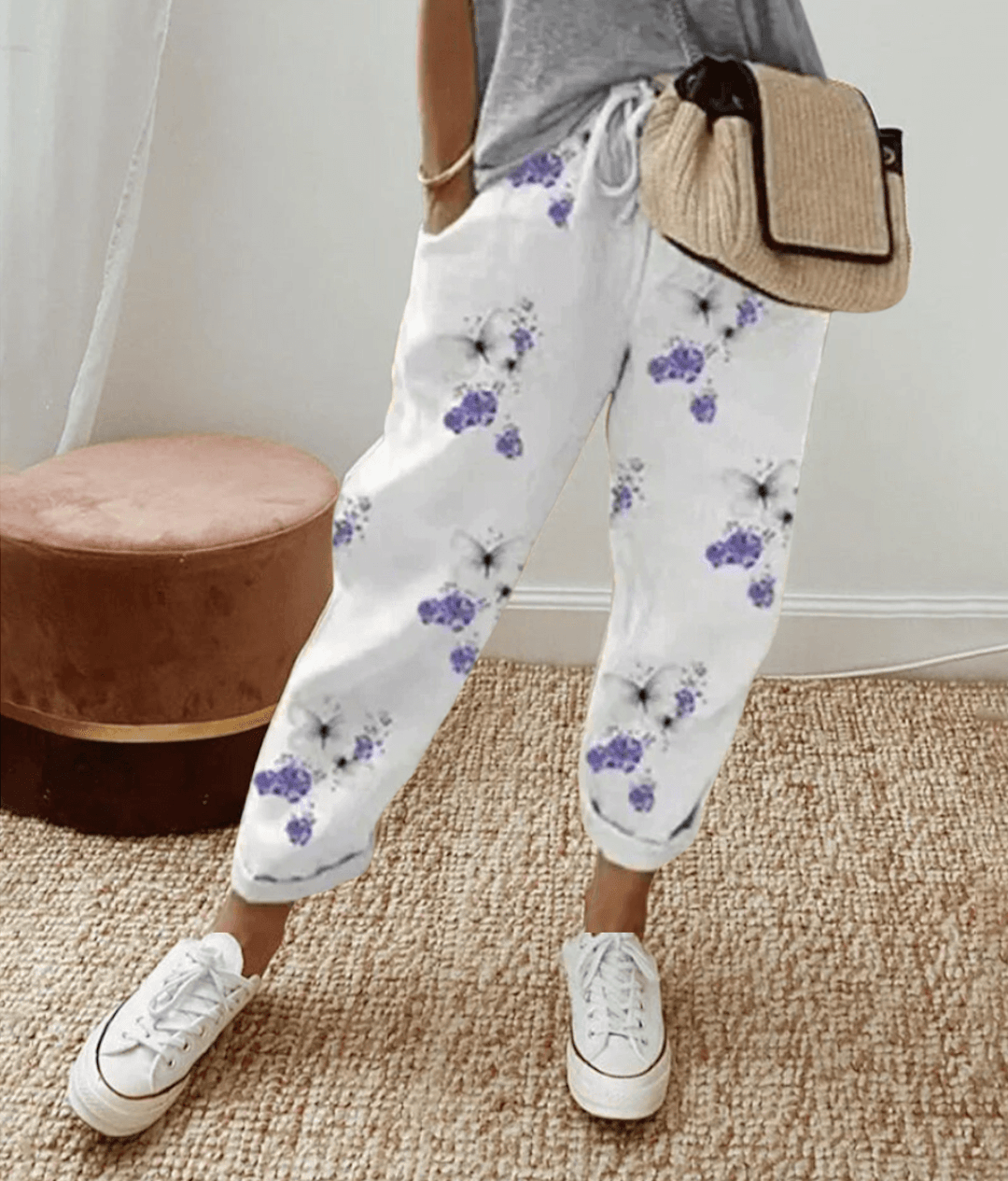 Elle™ | Pantaloni con vestibilità flattering e vita comoda con stampa