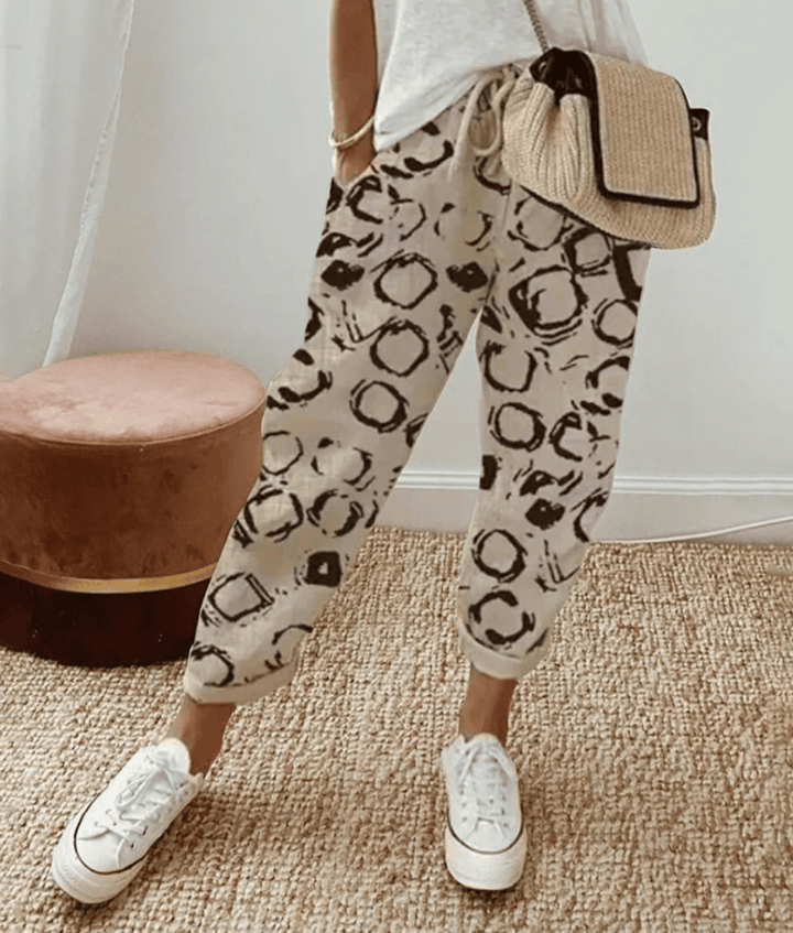 Elle™ | Pantaloni con vestibilità flattering e vita comoda con stampa