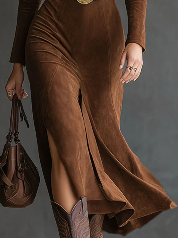 Eleanor | Abito Midi in Finta Suede