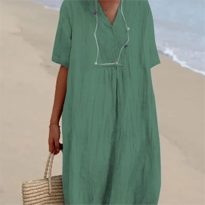 Silvana™ | Vestito Maxi Testurizzato Relaxato