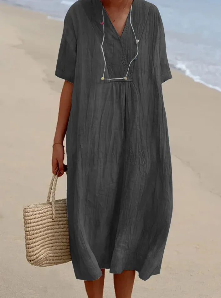 Silvana™ | Vestito Maxi Testurizzato Relaxato
