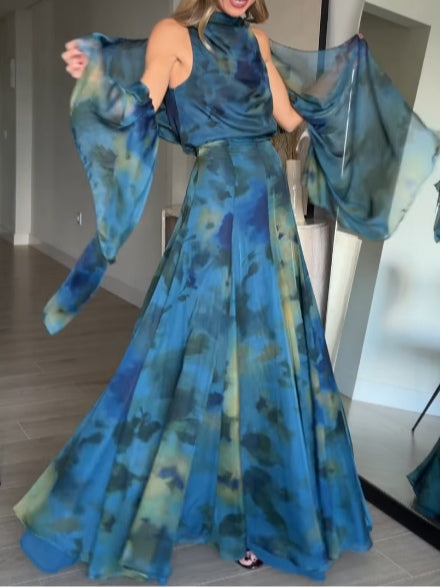 Set Top e Gonna in Chiffon Tie-Dye Sienna