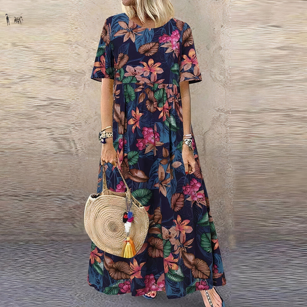 Lovi | Midi con Maniche Fluttuanti a Fiori