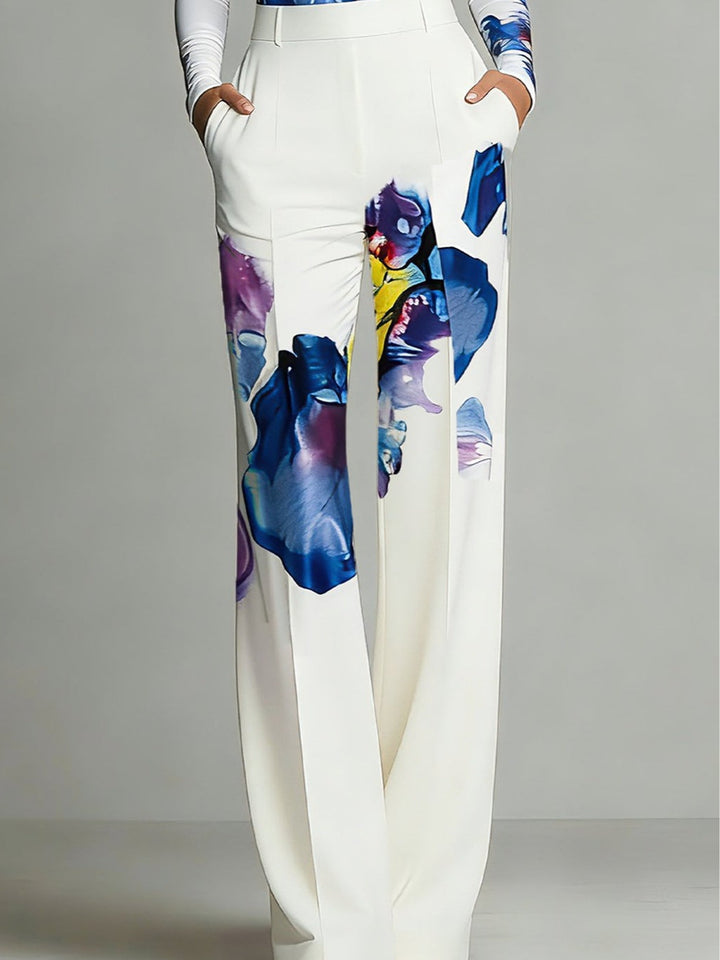Set Top e Pantaloni con Blocco di Colore Sienna