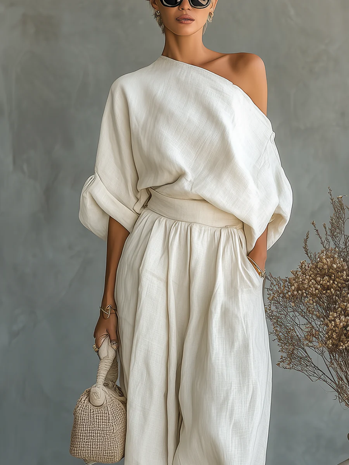 Eleonora | Set Elegante Due Pezzi con Spalla Scoperta