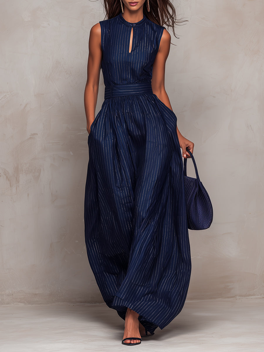 Jumpsuit a gamba larga in zaffiro