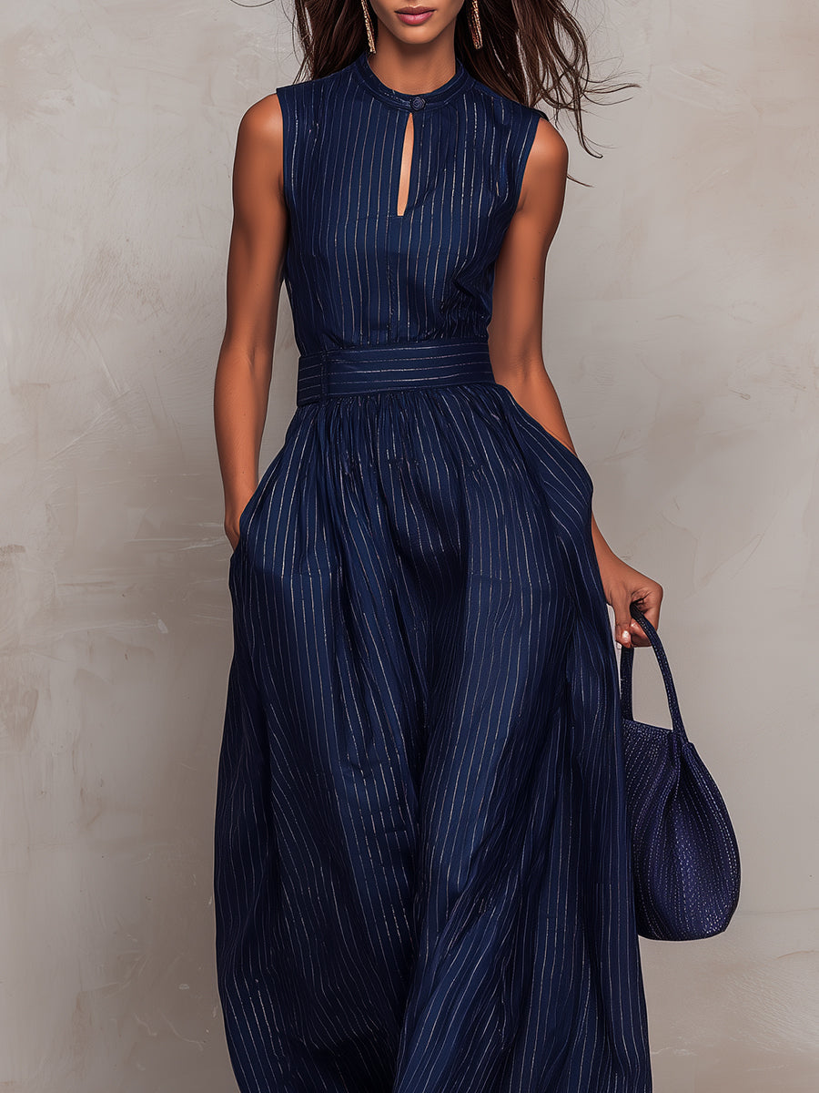 Jumpsuit a gamba larga in zaffiro