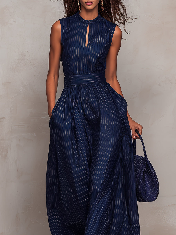 Jumpsuit a gamba larga in zaffiro