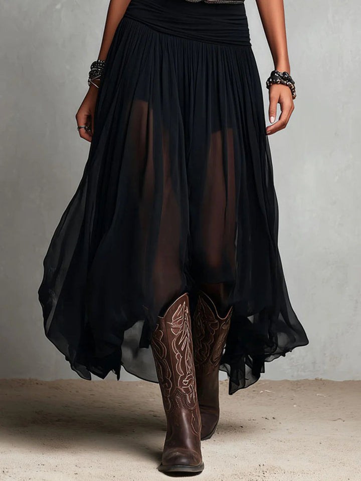 Top senza maniche nero con gonna in tulle maxi (senza cintura)